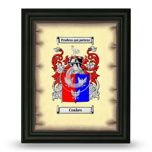 Coakes Coat of Arms Framed - Black