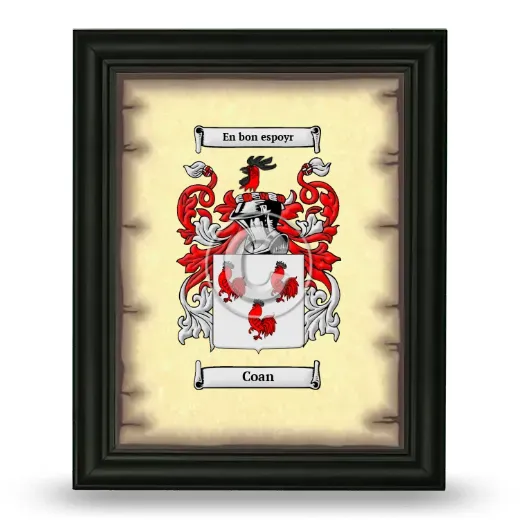 Coan Coat of Arms Framed - Black