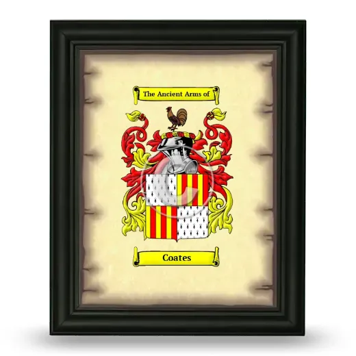 Coates Coat of Arms Framed - Black