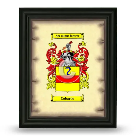 Cobarde Coat of Arms Framed - Black