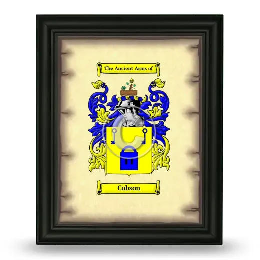 Cobson Coat of Arms Framed - Black