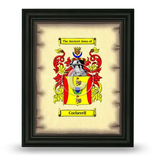 Cocherell Coat of Arms Framed - Black