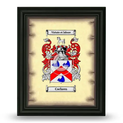 Cochren Coat of Arms Framed - Black