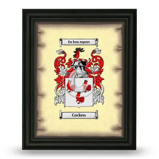 Cocken Coat of Arms Framed - Black