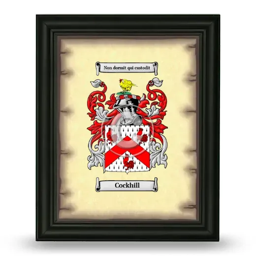 Cockhill Coat of Arms Framed - Black