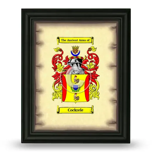 Cockrele Coat of Arms Framed - Black