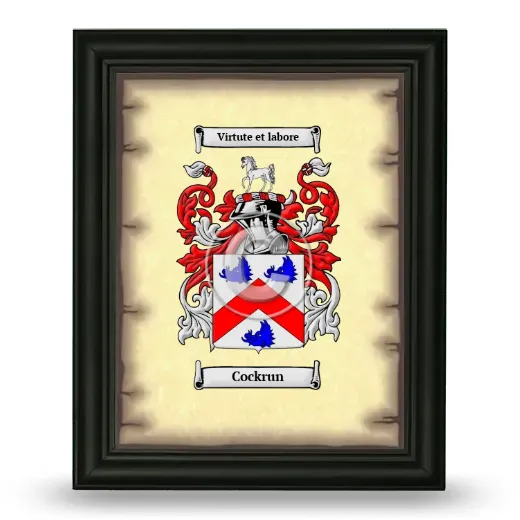Cockrun Coat of Arms Framed - Black