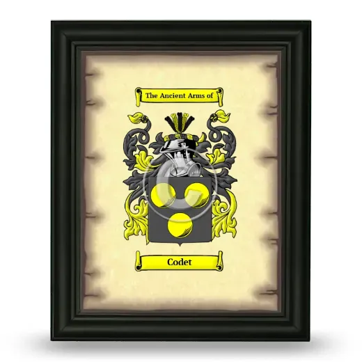Codet Coat of Arms Framed - Black