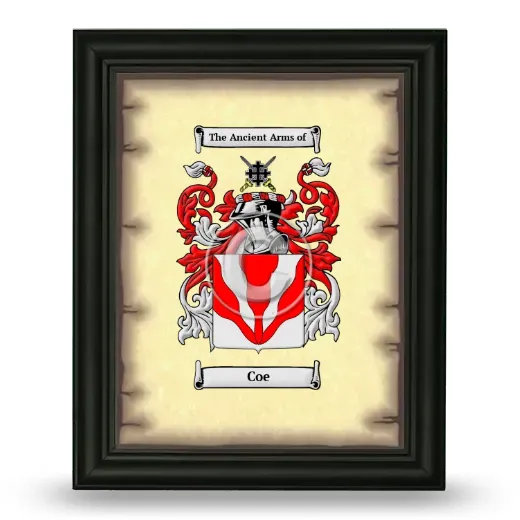 Coe Coat of Arms Framed - Black