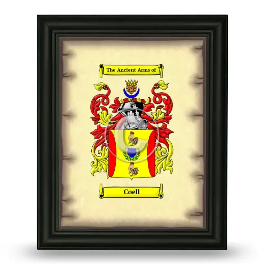 Coell Coat of Arms Framed - Black