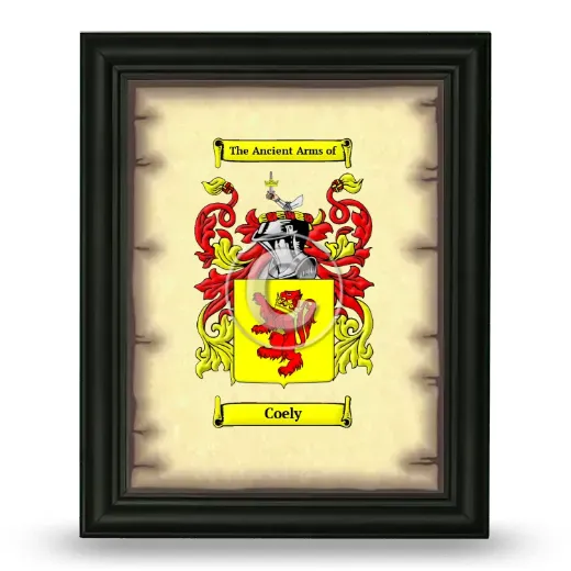 Coely Coat of Arms Framed - Black