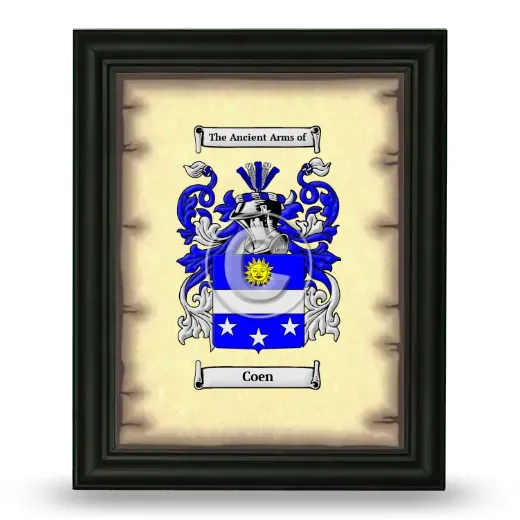Coen Coat of Arms Framed - Black