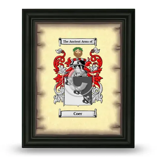 Coer Coat of Arms Framed - Black