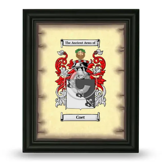 Coet Coat of Arms Framed - Black