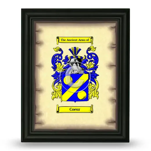 Coeur Coat of Arms Framed - Black