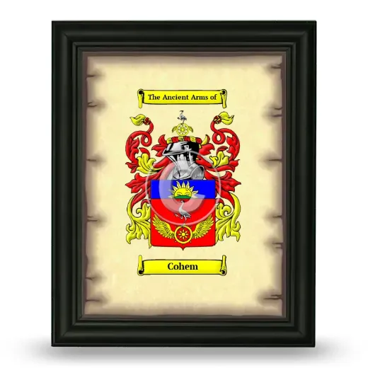 Cohem Coat of Arms Framed - Black