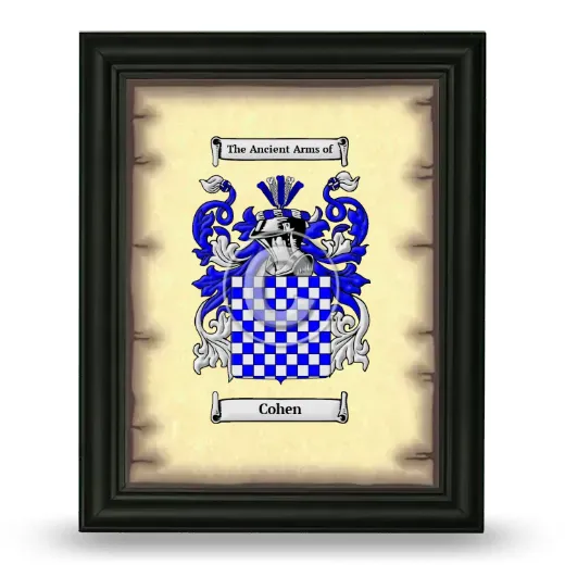 Cohen Coat of Arms Framed - Black