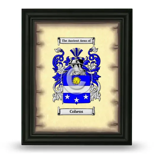 Cohens Coat of Arms Framed - Black