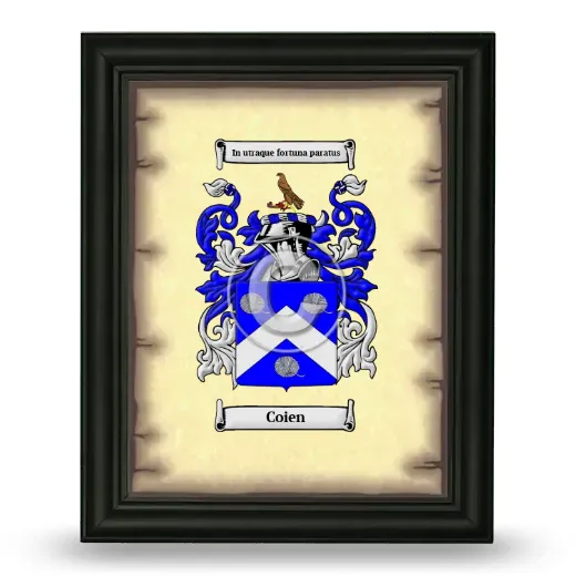 Coien Coat of Arms Framed - Black