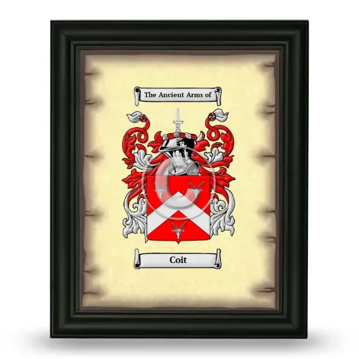 Coit Coat of Arms Framed - Black