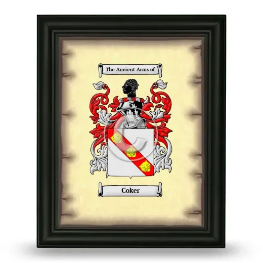 Coker Coat of Arms Framed - Black