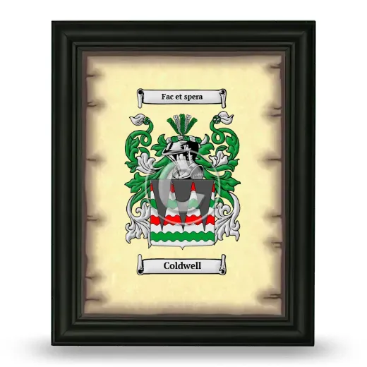 Coldwell Coat of Arms Framed - Black
