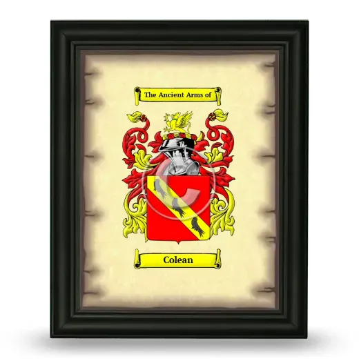 Colean Coat of Arms Framed - Black