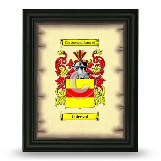 Coleevul Coat of Arms Framed - Black