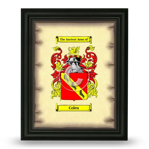Colen Coat of Arms Framed - Black