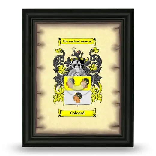 Coleord Coat of Arms Framed - Black