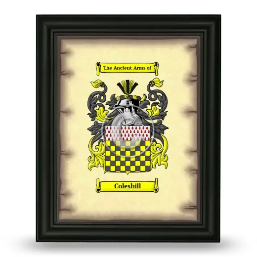 Coleshill Coat of Arms Framed - Black