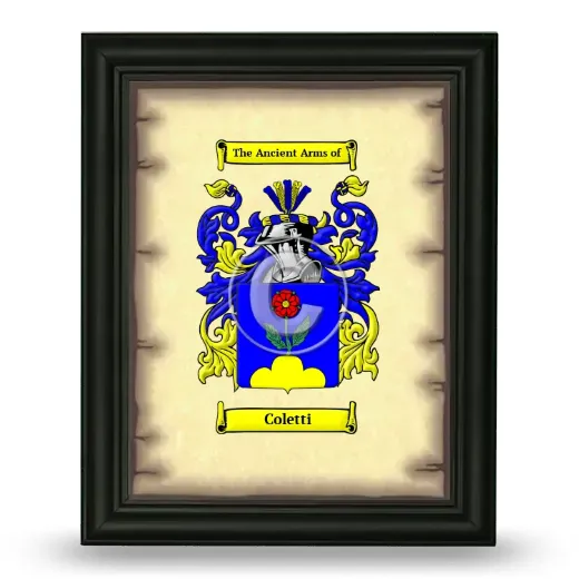 Coletti Coat of Arms Framed - Black