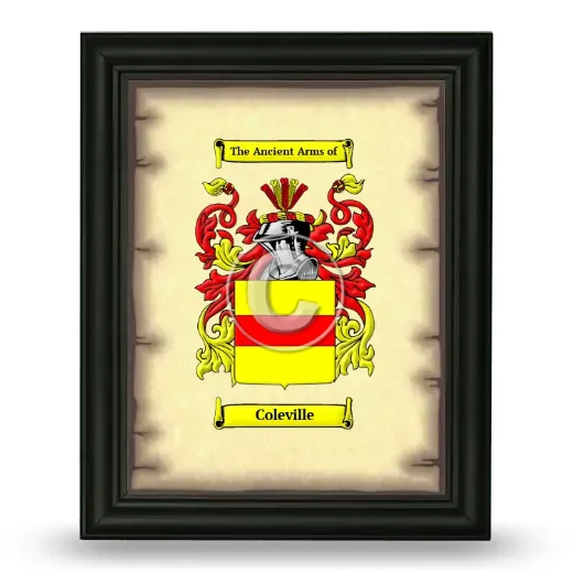 Coleville Coat of Arms Framed - Black