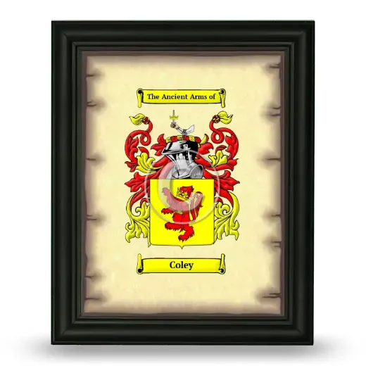 Coley Coat of Arms Framed - Black