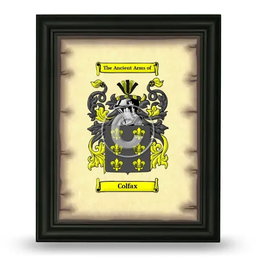 Colfax Coat of Arms Framed - Black