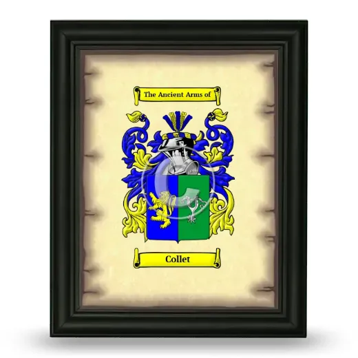 Collet Coat of Arms Framed - Black