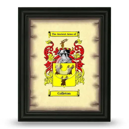 Colleton Coat of Arms Framed - Black