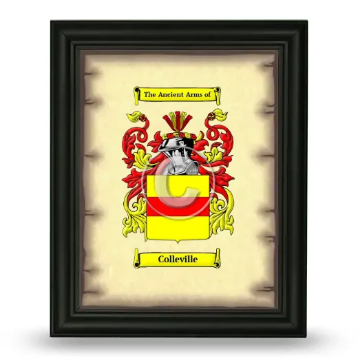 Colleville Coat of Arms Framed - Black