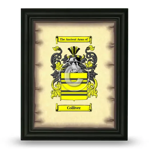 Colliver Coat of Arms Framed - Black