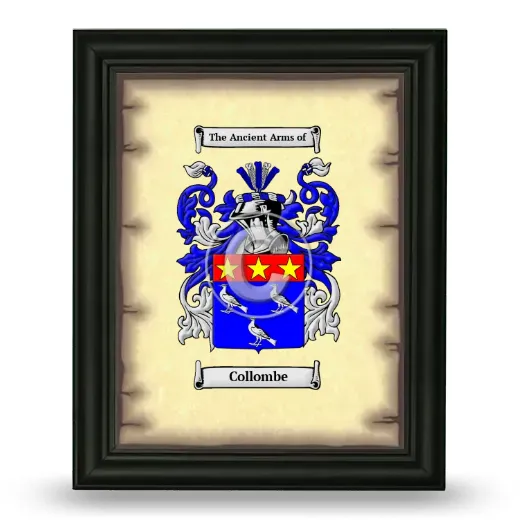 Collombe Coat of Arms Framed - Black