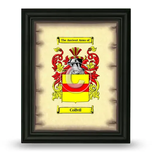 Collvil Coat of Arms Framed - Black