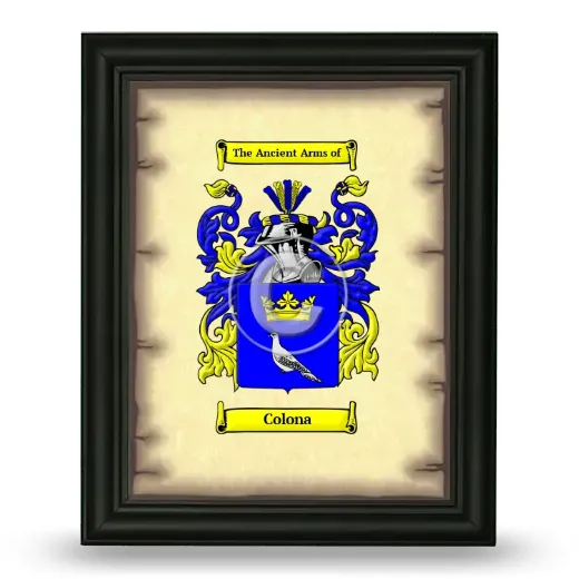 Colona Coat of Arms Framed - Black