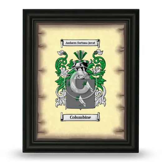 Columbine Coat of Arms Framed - Black