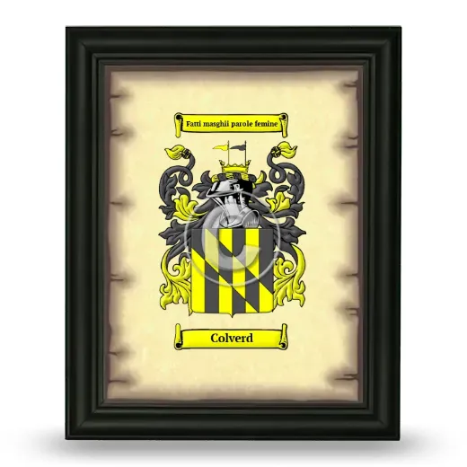 Colverd Coat of Arms Framed - Black