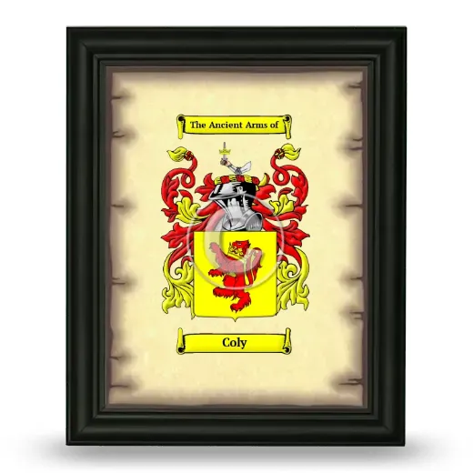 Coly Coat of Arms Framed - Black