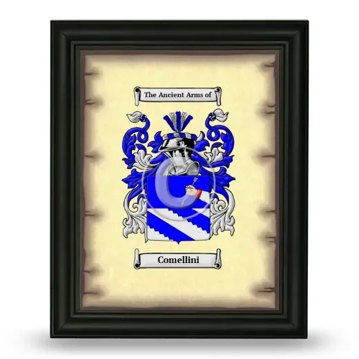 Comellini Coat of Arms Framed - Black