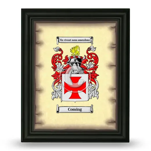 Coming Coat of Arms Framed - Black