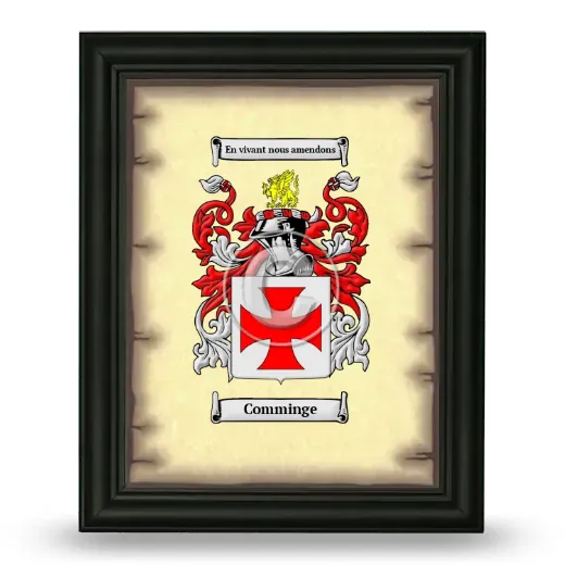 Comminge Coat of Arms Framed - Black