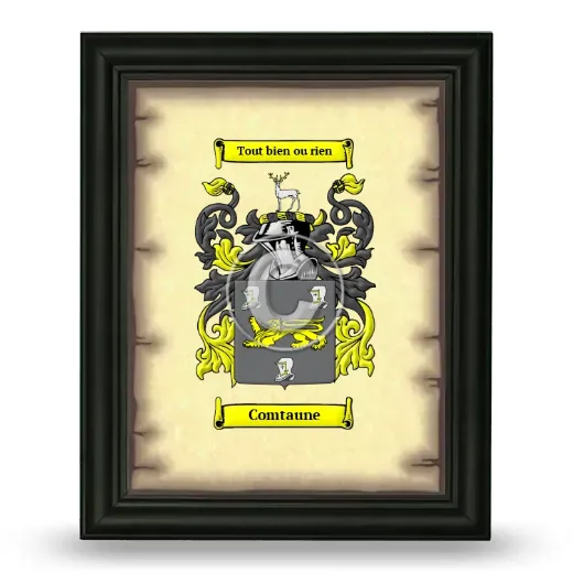 Comtaune Coat of Arms Framed - Black
