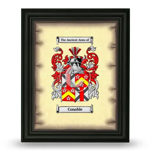 Conable Coat of Arms Framed - Black